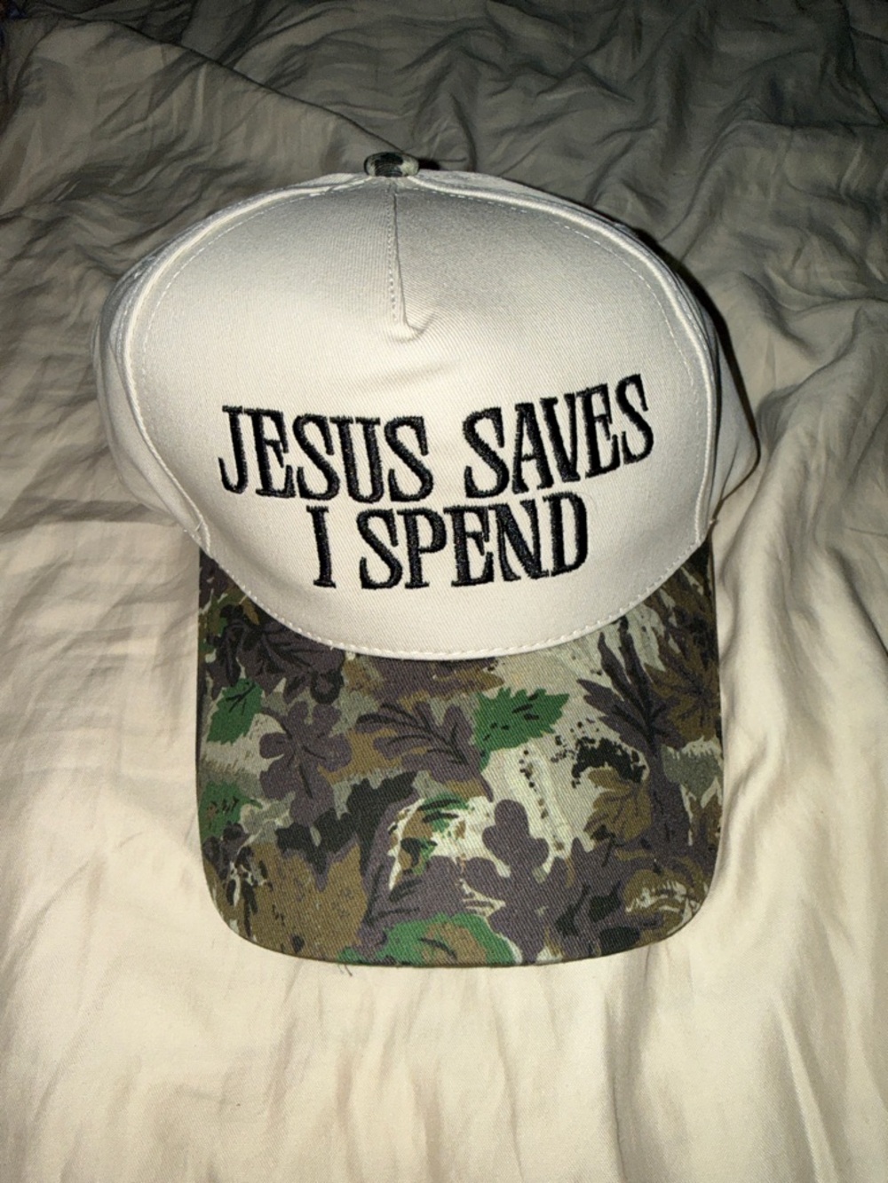 Jesus Saves I Spend Hat NWOT